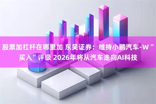 股票加杠杆在哪里加 东吴证券：维持小鹏汽车-W“买入”评级 2026年将从汽车走向AI科技